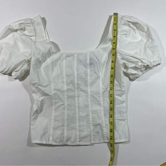 J Crew Puff Sleeve Squareneck Top Cotton BR057 - Picture 8 of 10